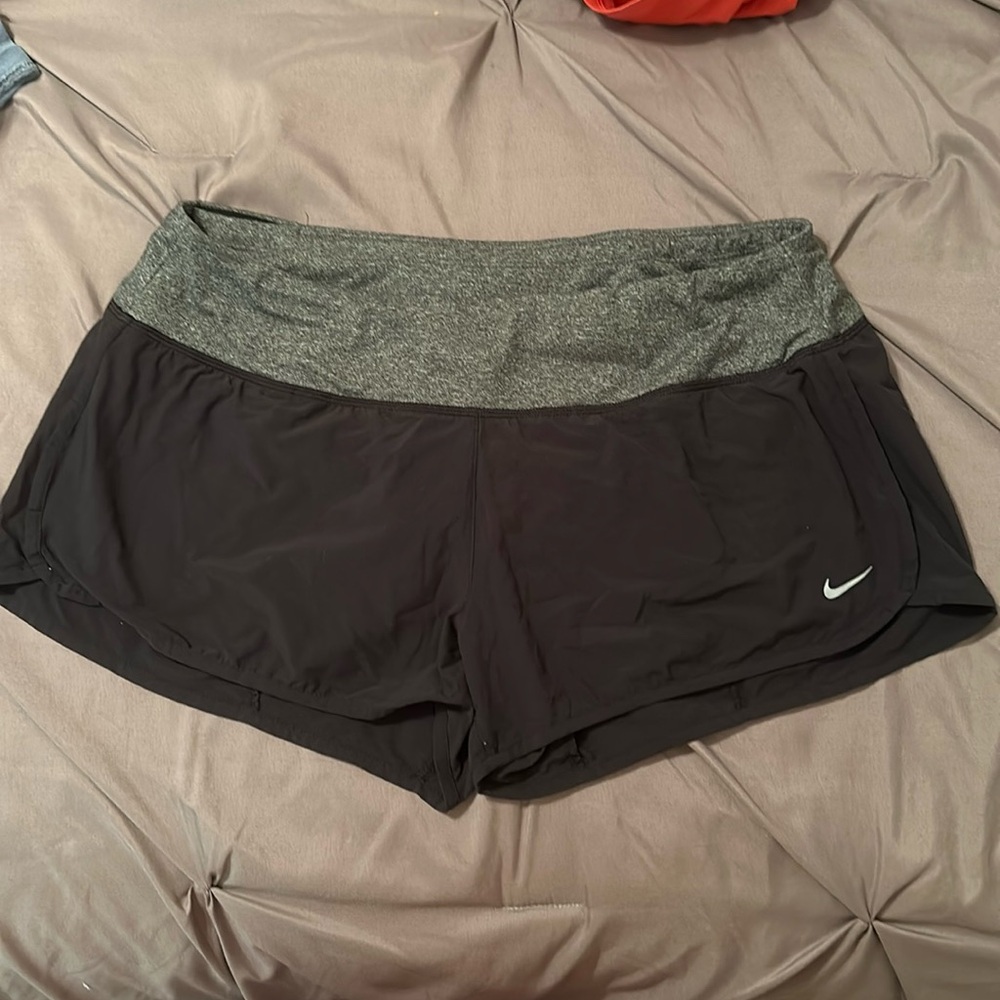 Nike dri-fit running shorts with built in bikini liner- size M